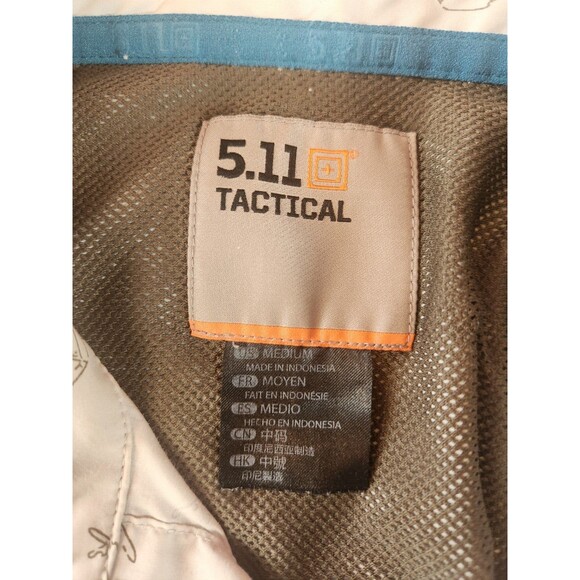 511 Tactical Men Sz M Gray Snap Button Up Shirt Swiss Army Knife All Over Print - Picture 3 of 5
